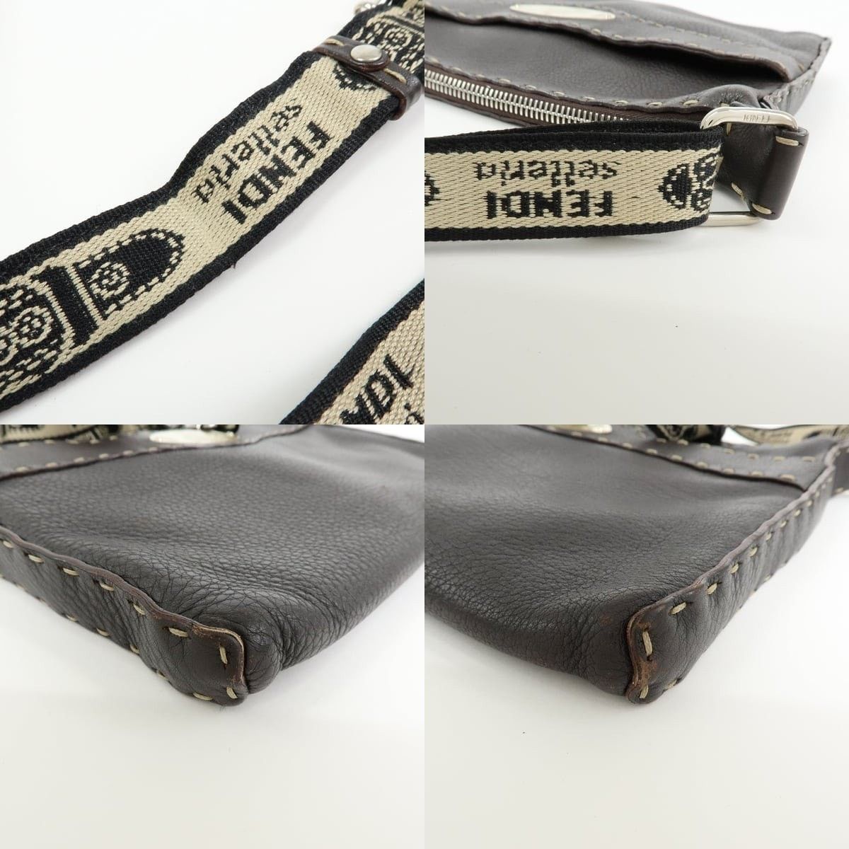 Fendi Fendi Selleria Leather Crossbody Bag Brown Size ONE SIZE - 4 Thumbnail