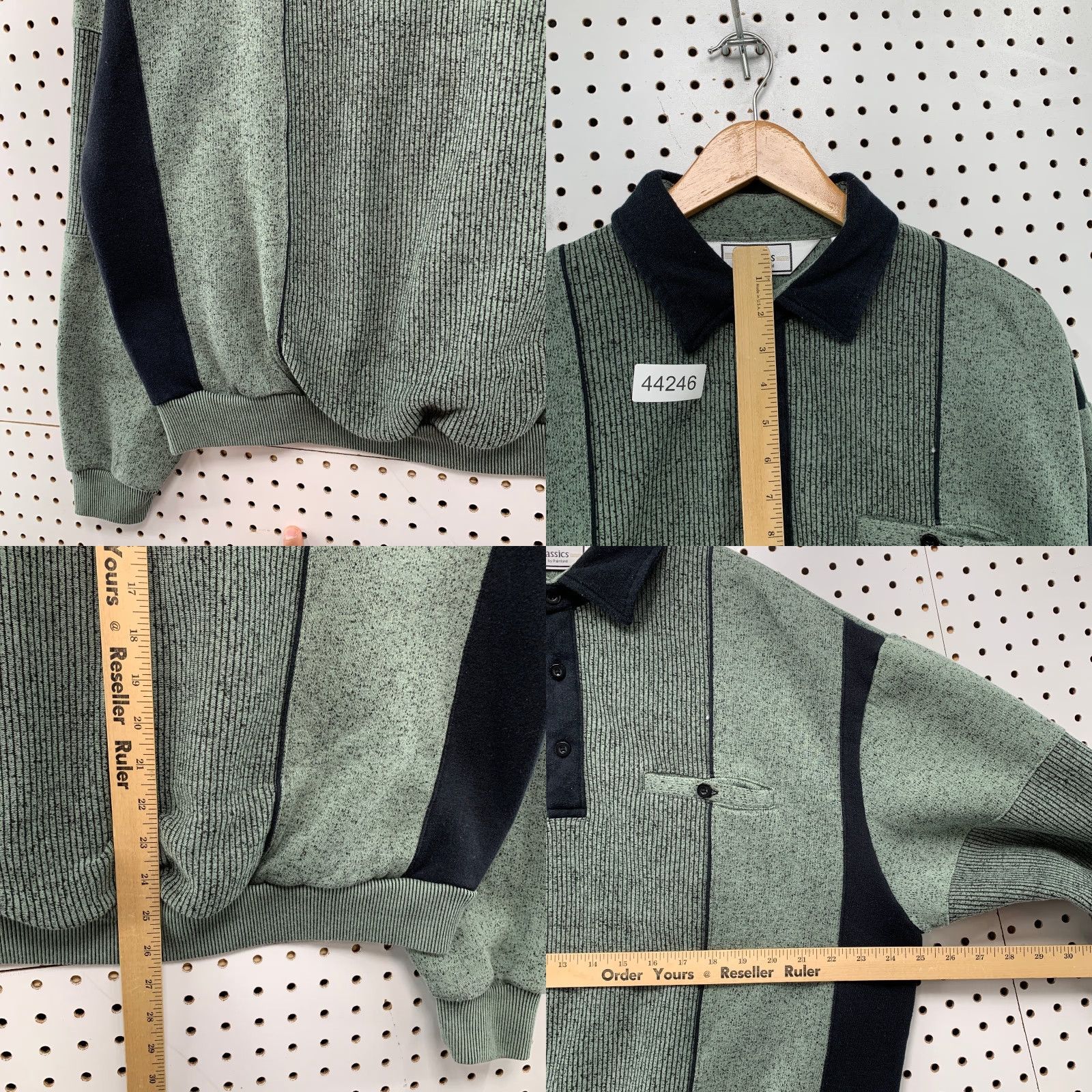 Vintage VINTAGE Classics by Palmland Fleece Collared Sweatshirt Mens XL Green Black Size US XL / EU 56 / 4 - 8 Thumbnail