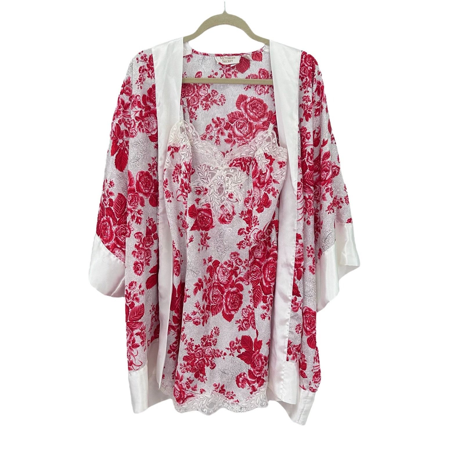 Victoria's Secret Vintage 90s Victoria’s Secret Floral Robe & Slip Dress Set M Size M / US 6-8 / IT 42-44 - 1 Thumbnail