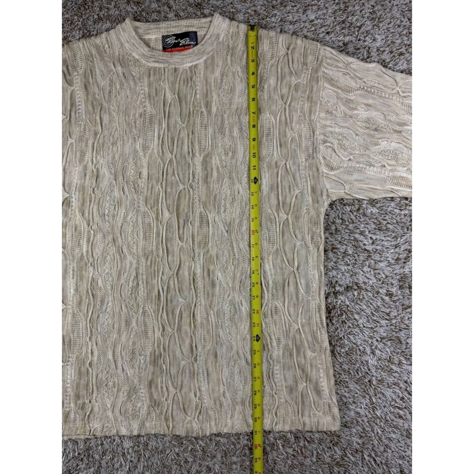 Coogi VINTAGE Raw Blue Sweater Crew Neck Long Sleeve XL Men’s Ivory 3D Knit Textured Coogi Style Pullover Winter Fall Size US XL / EU 56 / 4 - 5 Thumbnail