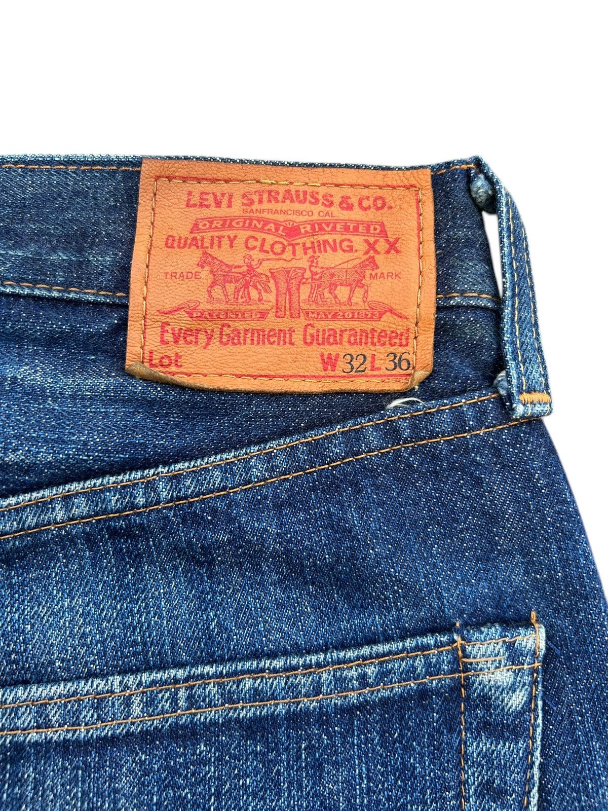 Kapital Vintage Levis Big E Selvedge Distressed Denim Jeans Size US 30 / EU 46 - 12 Thumbnail