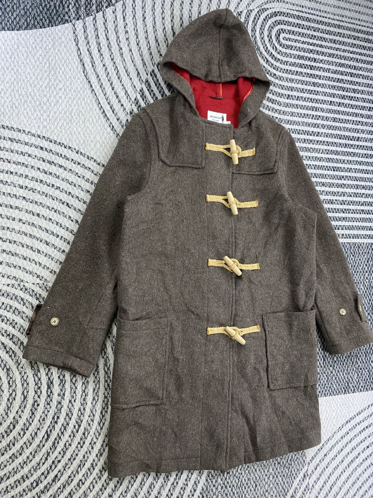 Mackintosh 🔥Mackintosh Scotland Wool Brown Duffle Hoodie Long Jacket Size US M / EU 48-50 / 2 - 3 Thumbnail