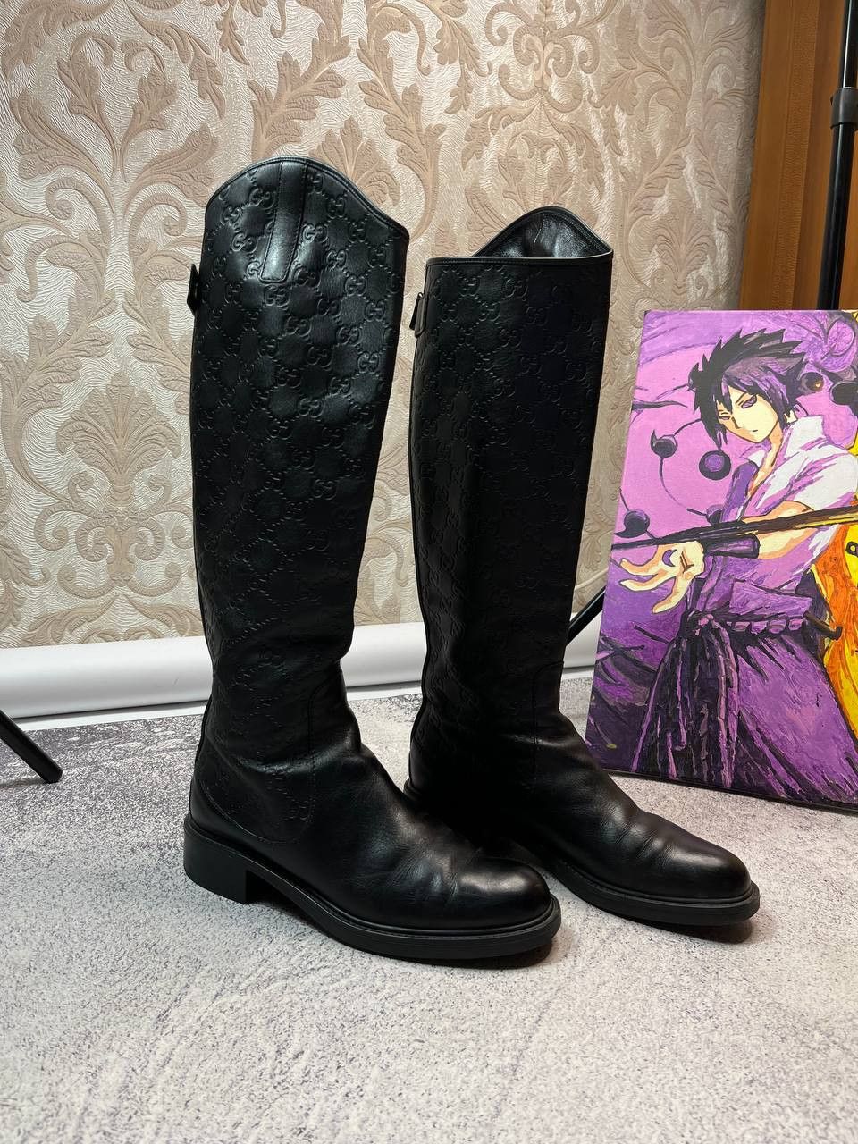 Gucci Gucci Maud Nero Guccissima Leather Knee-High Riding Boots Size US 8 / IT 38 - 2 Thumbnail