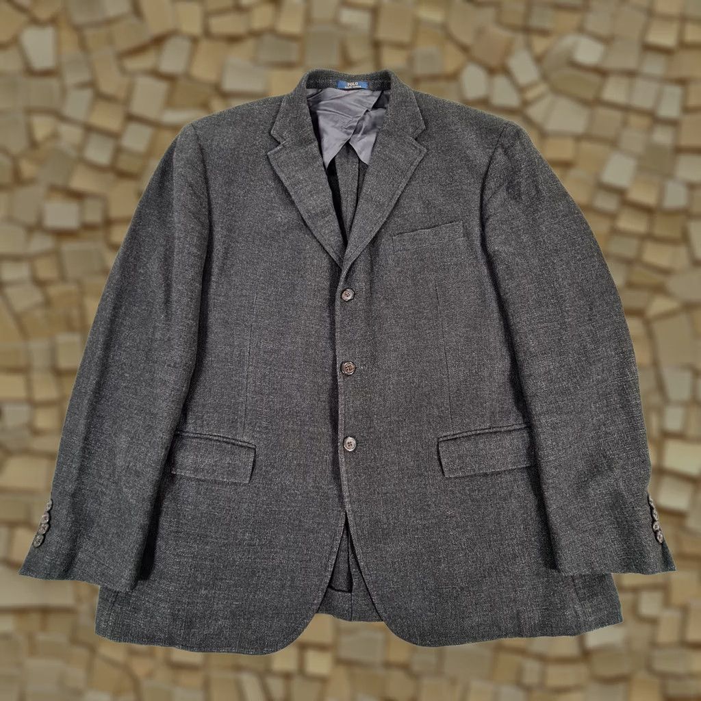 Polo Ralph Lauren Polo Ralph Lauren Blazer Mens 46R Grey Wool Linen Single-Breasted Lightweight Unlined Button-Front Pocketed 3 Outer Pockets 2 Inner Pockets Vintage No Size US XXL / EU 58 / 5 - 1 Thumbnail