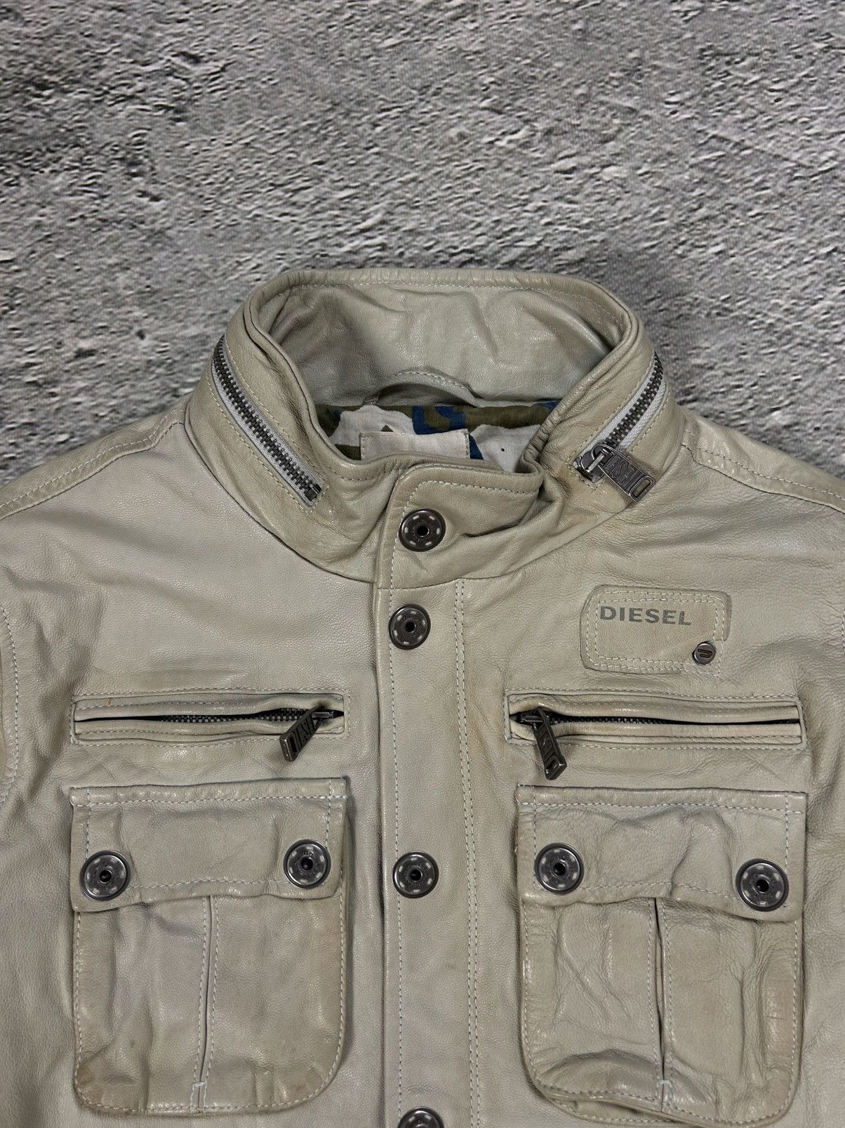 Diesel Diesel leather jacket beige vintage avant garde Size XL / US 12-14 / IT 48-50 - 2 Thumbnail