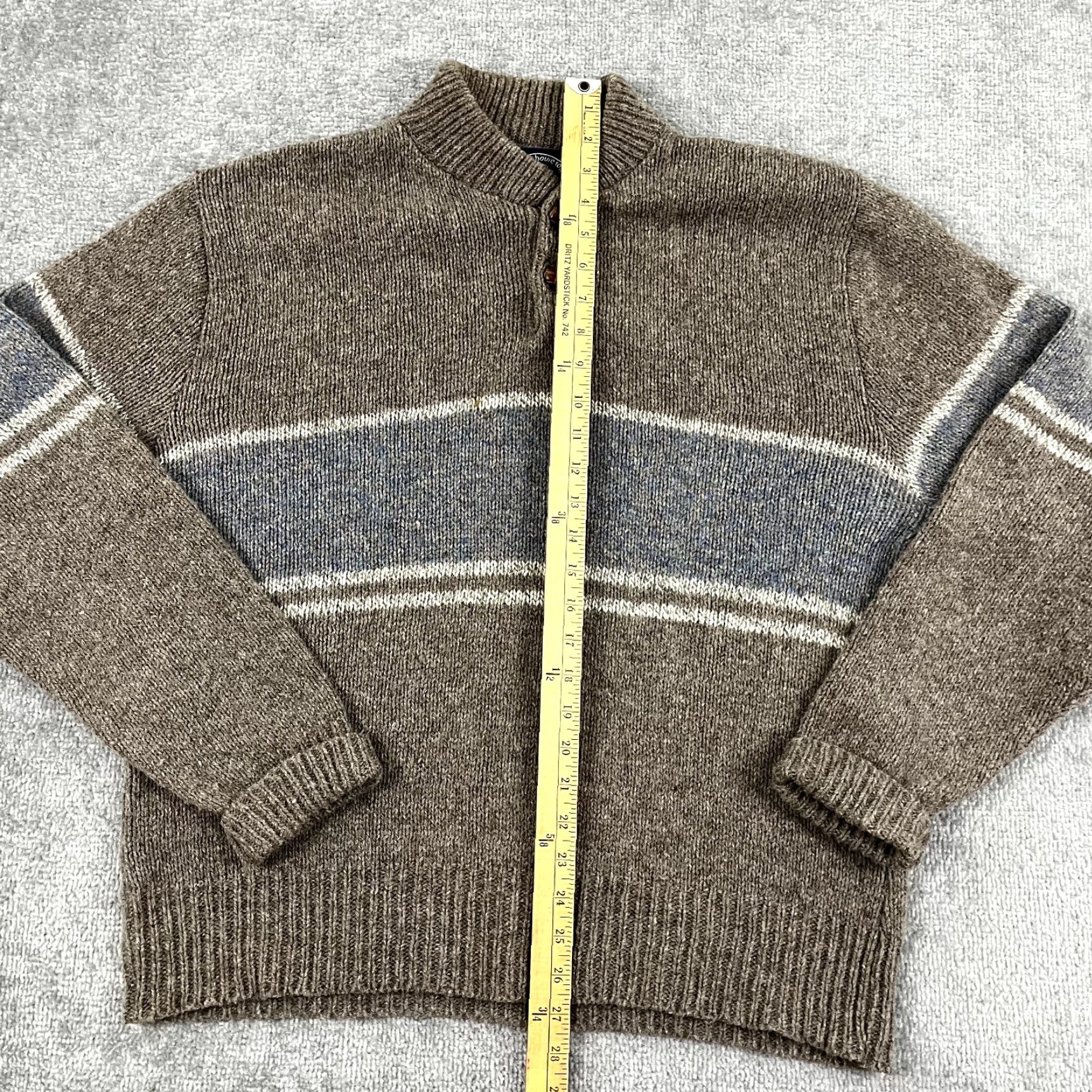 Vintage VINTAGE Boat House Row Sweater Mens XL Brown Blue Striped Wool Knit Grandpa 90s Size US XL / EU 56 / 4 - 4 Thumbnail