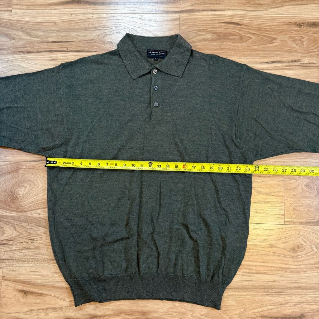 J Brand Franco Rossi Men’s XL Wool Blend Knit Polo Italy Size US XL / EU 56 / 4 - 4 Thumbnail