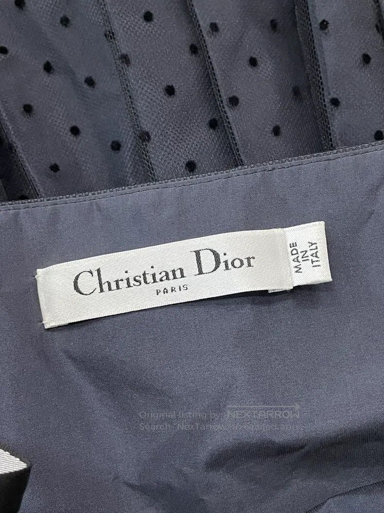 Dior Dior Dark blue polka dot mesh skirt Size 26" / US 2 / IT 38 - 4 Thumbnail