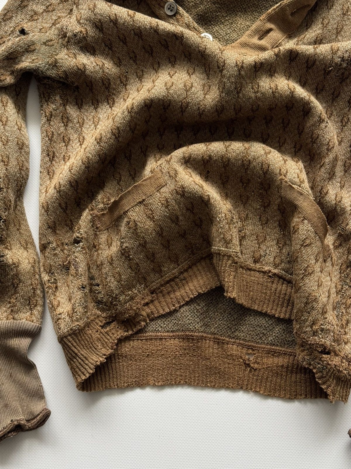 Vintage 1930s German Thrashed Avant Garde Wool Knit Sweater Size US S / EU 44-46 / 1 - 7 Thumbnail