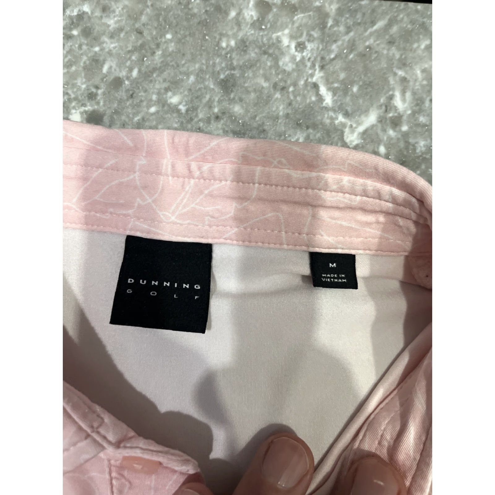 Vintage Dunning Golf Polo Shirt Mens M Pink Stretch Striped Logo Regular Fit Short Sleeve Polo Golf Shirt Men Pink Size US M / EU 48-50 / 2 - 2 Thumbnail