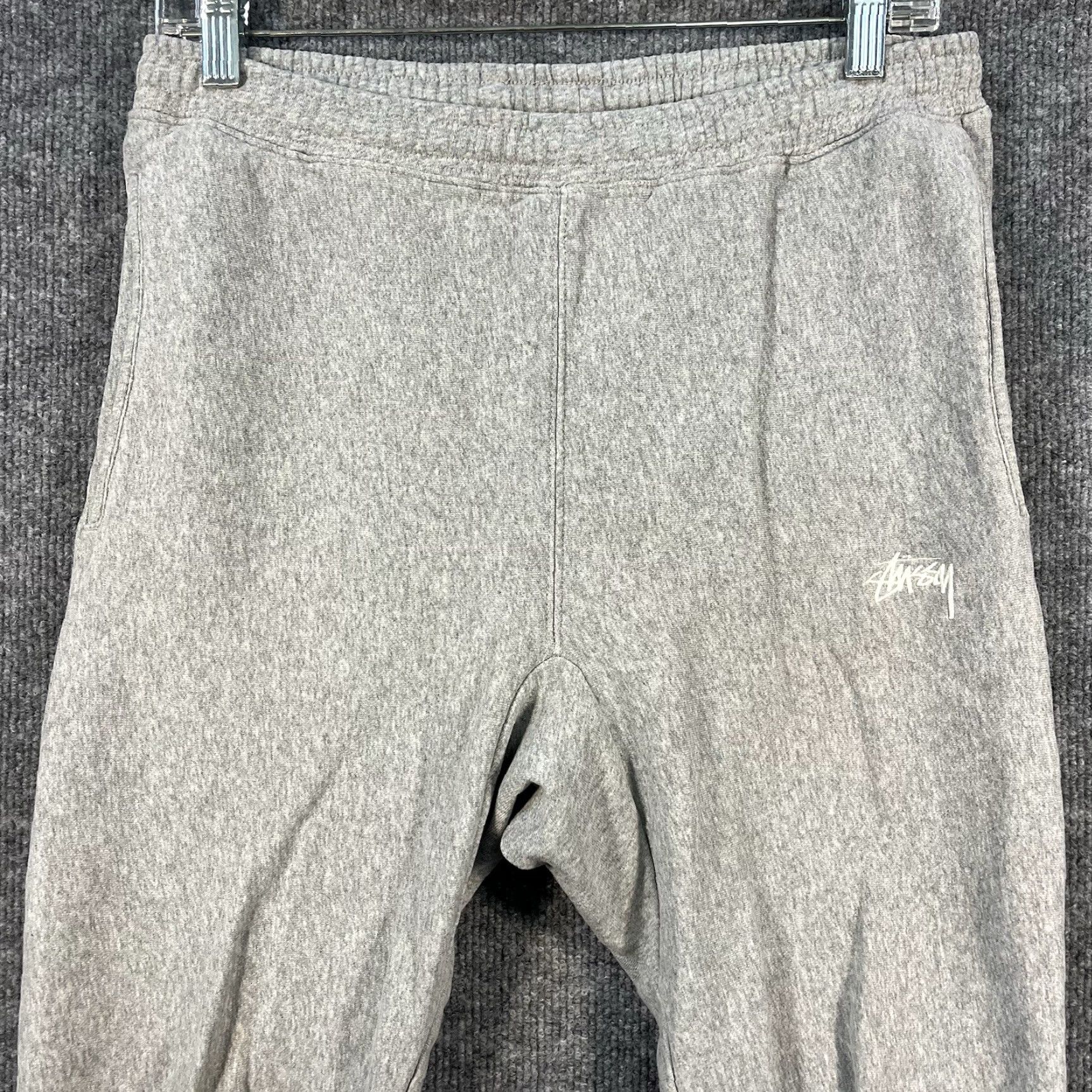 Logo 7 Stussy Sweatpants Joggers Mens S Gray Fleece Logo Embroidered Cuffed Vintage Stussy Logo Sweatpants S Mens Gray Fleece Cotton Size US 29 - 2 Thumbnail