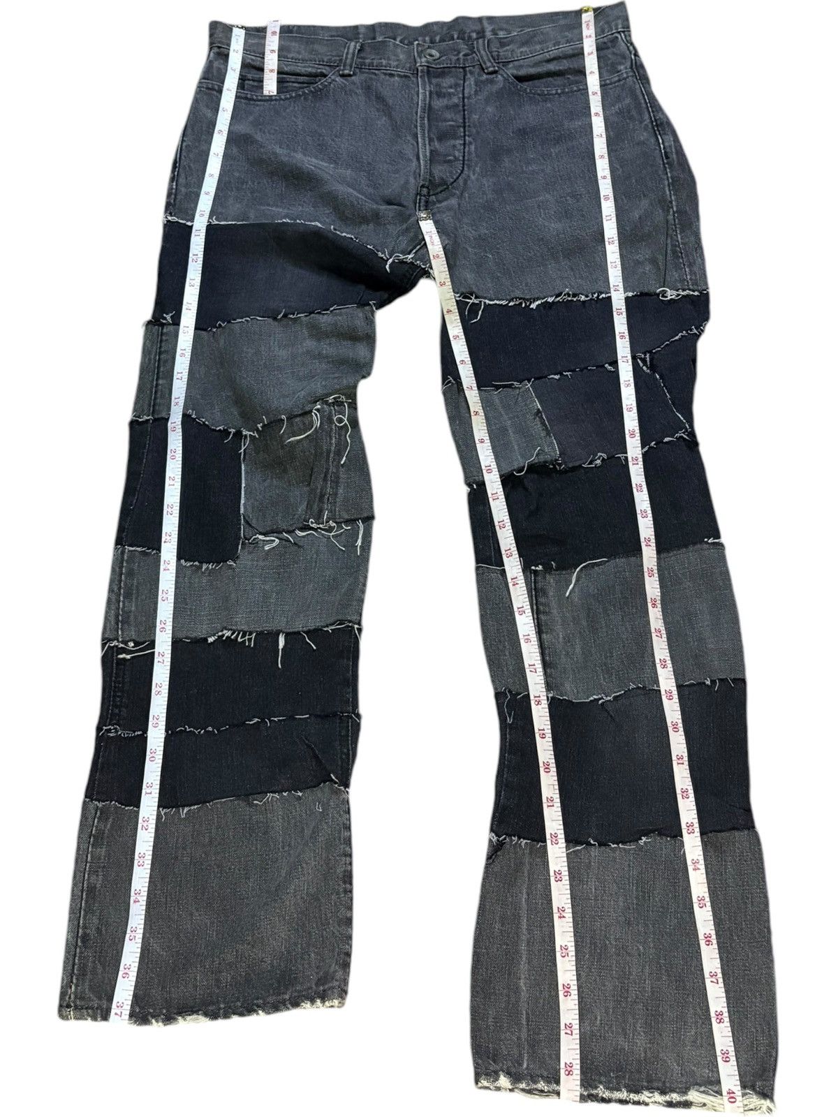 Japanese Brand SALES🔥Vintage Japanese Selvedge Custom Patched Loose Jeans Size US 33 - 13 Thumbnail