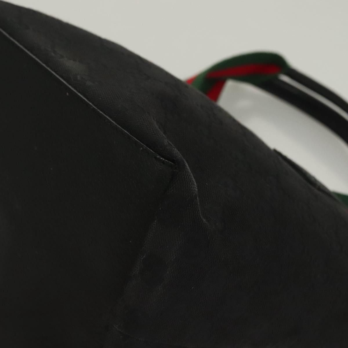 Gucci GUCCI GG Canvas Web Sherry Line Tote Bag Black Silver Size ONE SIZE - 11 Thumbnail
