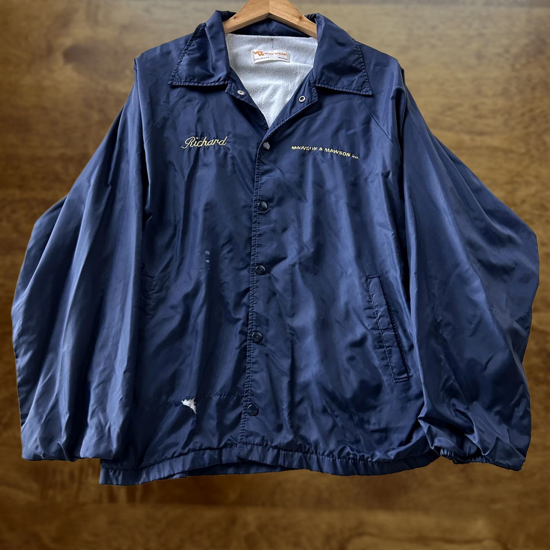 Vintage VINTAGE Win Wear Jacket Mens Medium Blue Nylon Snap Windbreaker Lined USA Made Size US M / EU 48-50 / 2 - 1 Thumbnail