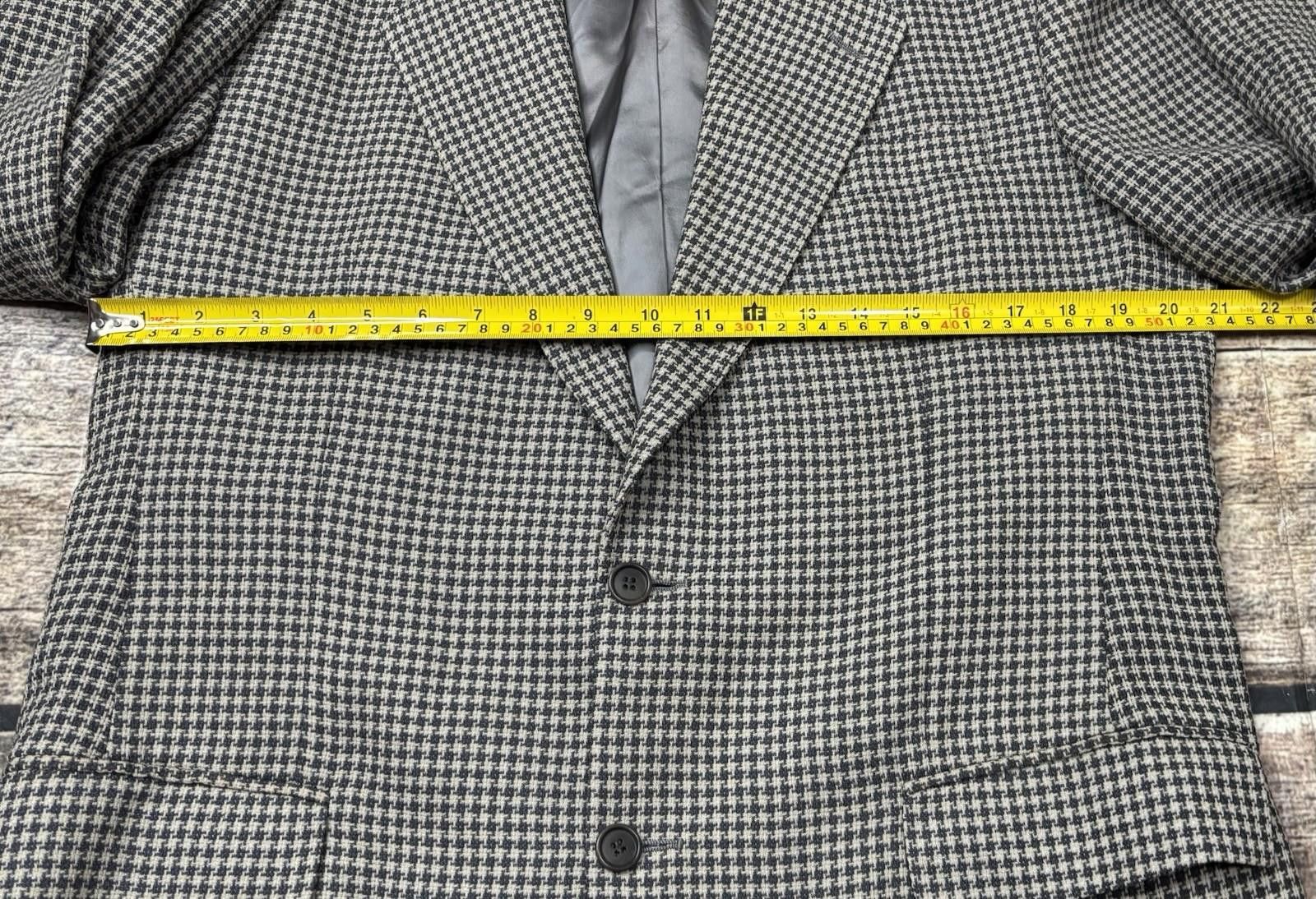 Bloomingdale's Bloomingdales Blazer Jacket Men IT 52 US 42 Wool Houndstooth Size 42R - 11 Thumbnail