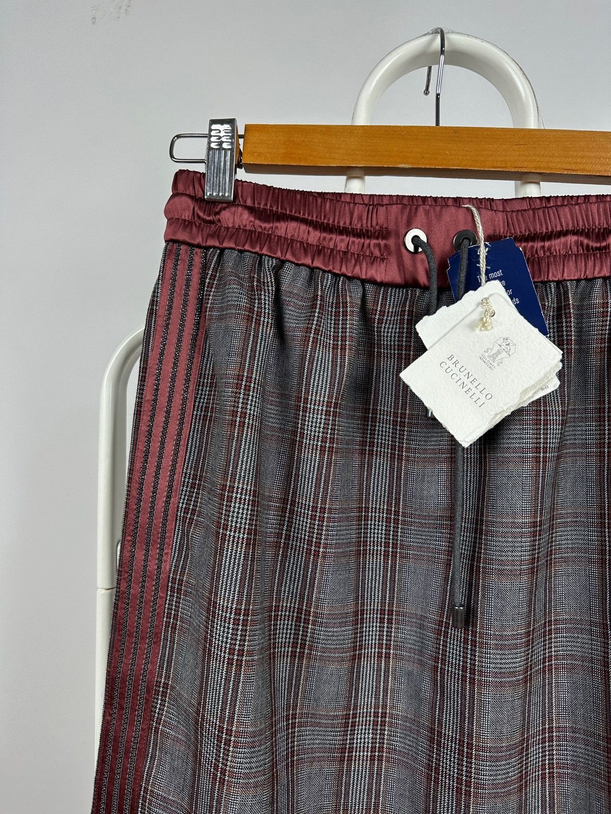 Brunello Cucinelli NWT! Brunello Cucinelli Wool/Silk Checkered Midi Skirt Size 26" / US 2 / IT 38 - 8 Thumbnail