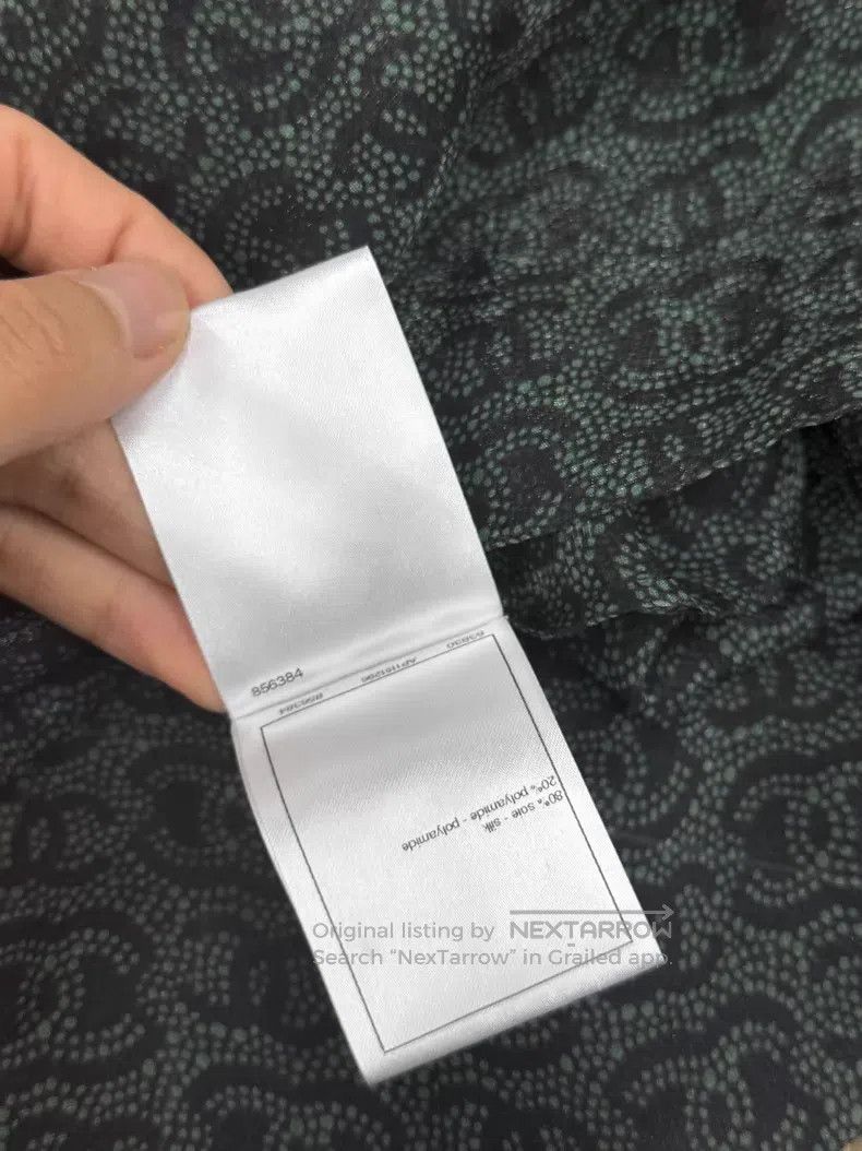 Chanel Chanel 23A dark green full logo silk shirt Size XS / US 0-2 / IT 36-38 - 6 Thumbnail