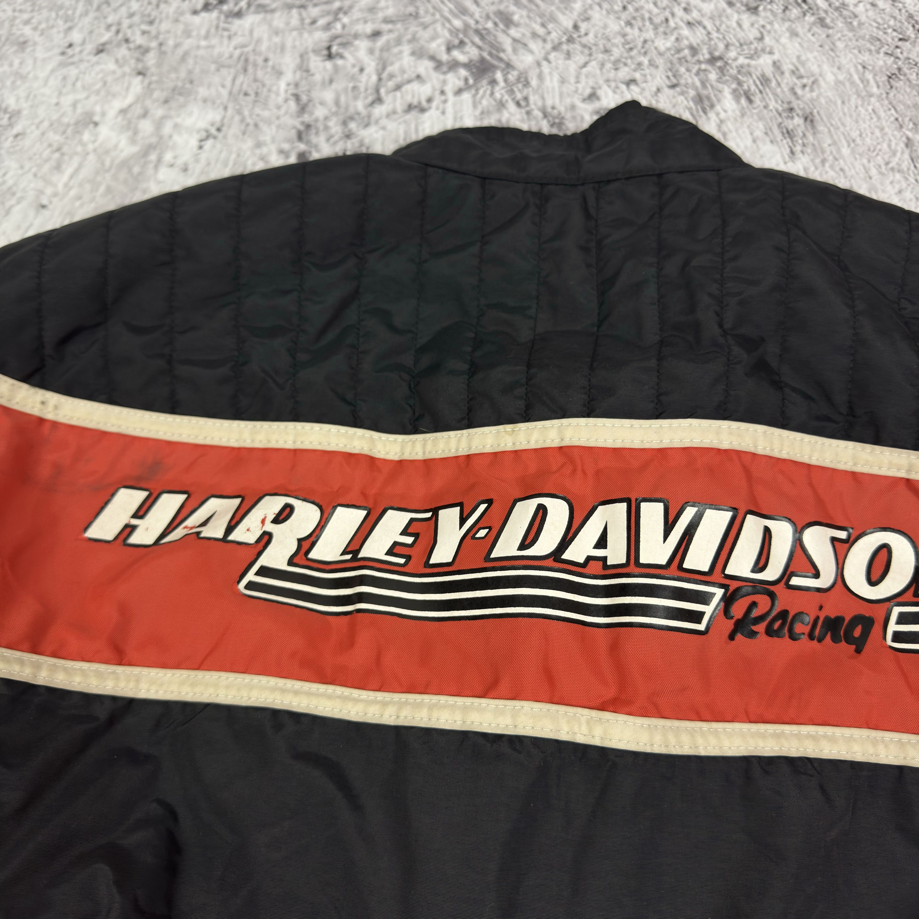 Harley Davidson Harley-Davidson Men's Black Full Zip Biker Racing Jacket Size US L / EU 52-54 / 3 - 6 Thumbnail