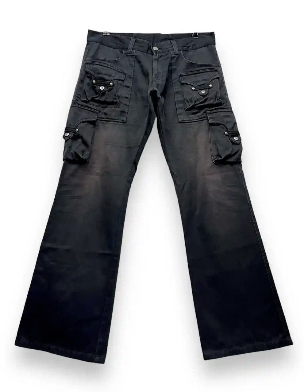 Tornado Mart Vintage TORNADO MART Rusty Black Bush Cargo Minimalist Flare Size US 32 / EU 48 - 3 Thumbnail