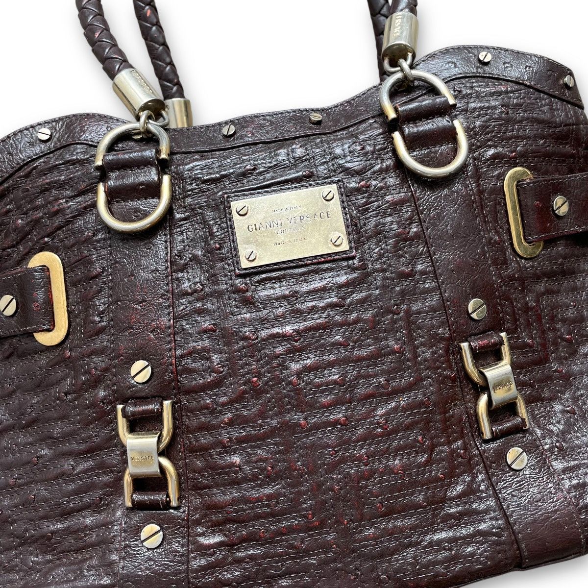 Designer × Versace × Vintage VINTAGE GIANNI VERSACE COUTURE PATENT LEATHER HANDBAG Size ONE SIZE - 2 Thumbnail