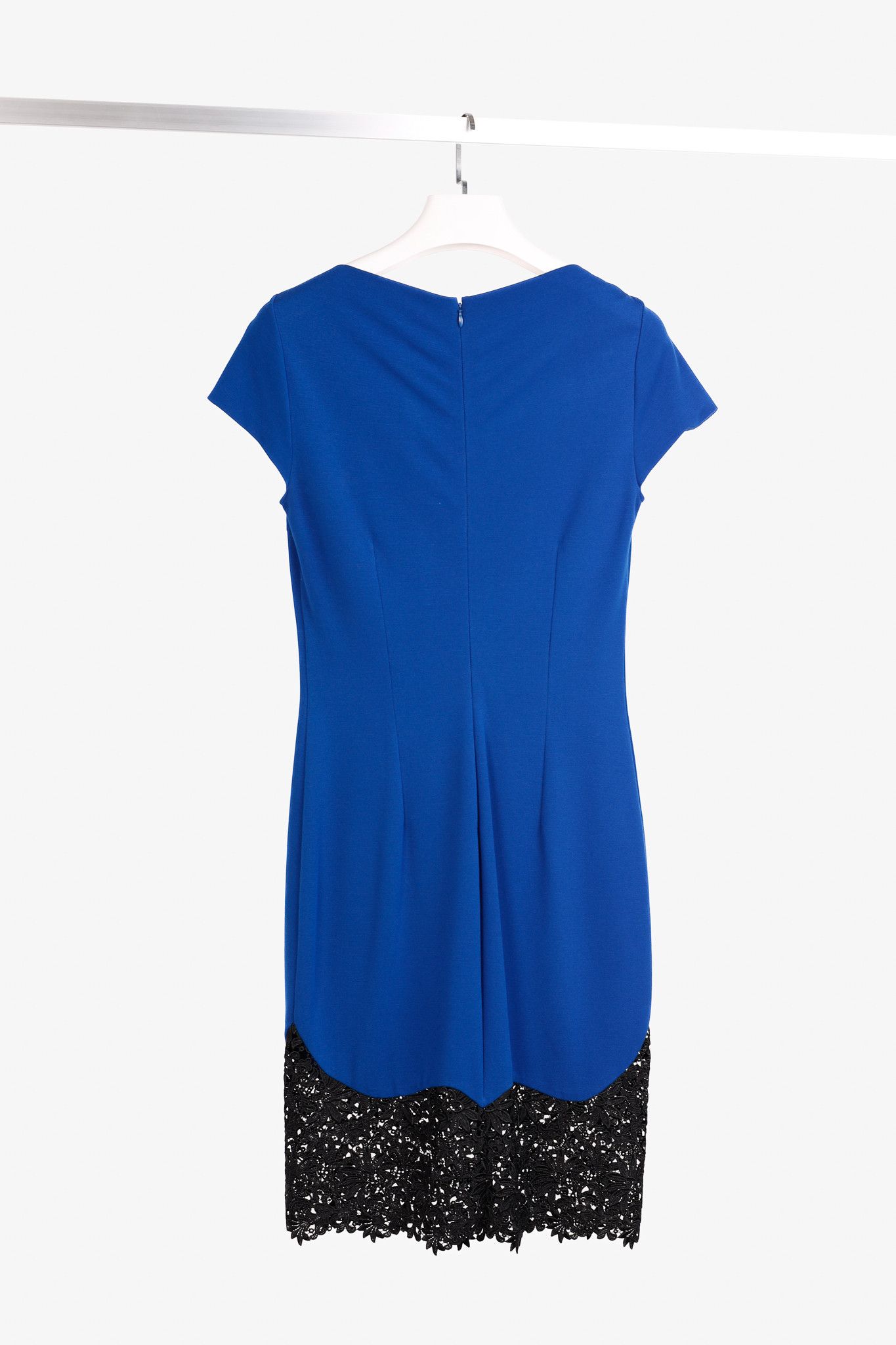 Stella McCartney Stella McCartney Blue Jersey Lace-Hem Dress Size L / US 10 / IT 46 - 2 Thumbnail