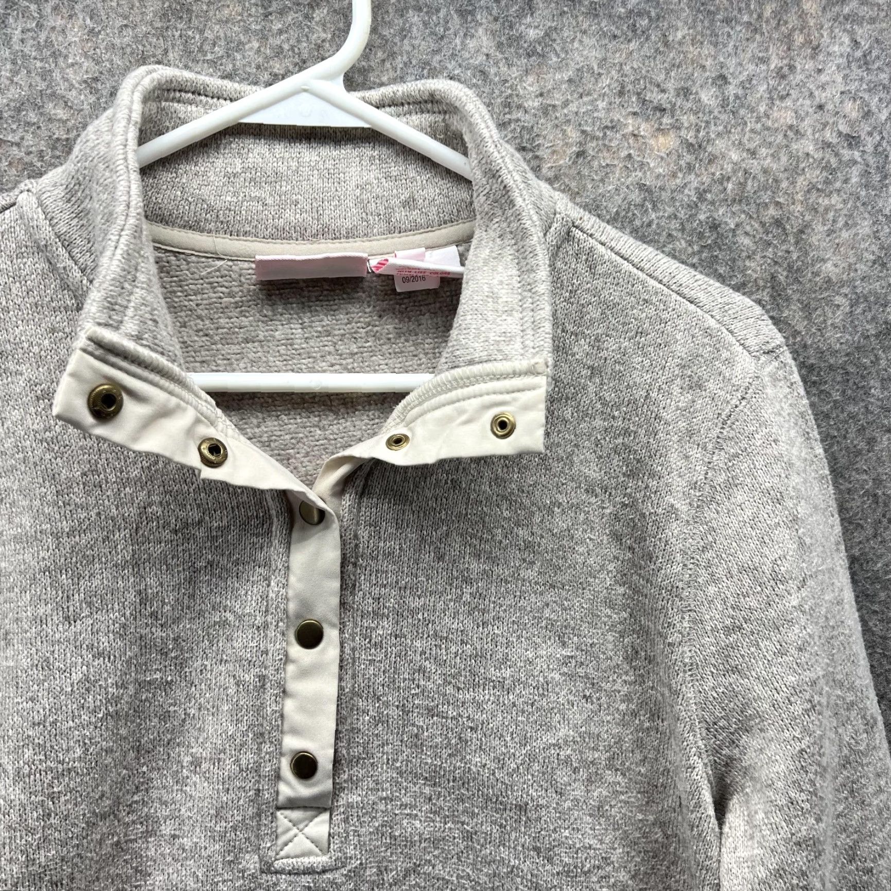 Vintage Marley Lilly Sweater Women Large Beige Mock Neck Fleece Long Sleeve Pullover Size L / US 10 / IT 46 - 4 Thumbnail