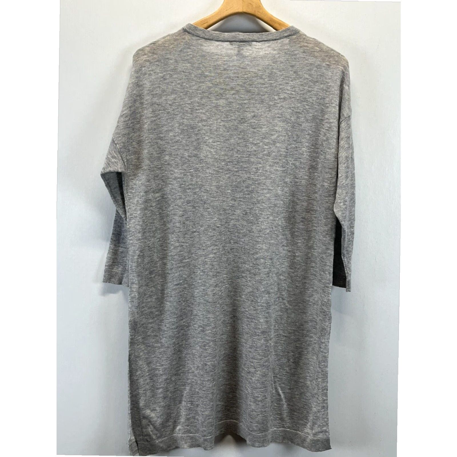 Eileen Fisher Eileen Fisher Tunic Dress Sweater Grey Merino Wool Blend Women's Small 3/4 Sleeve Lightweight Size S / US 4 / IT 40 - 2 Thumbnail