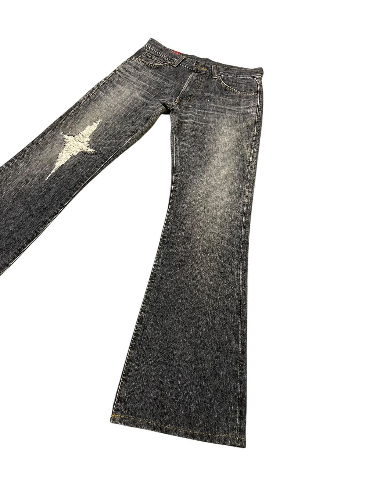 Edwin Flare Jeans Edwin Faded Distress Boot Cut 9🟦 Size US 29 - 3 Thumbnail