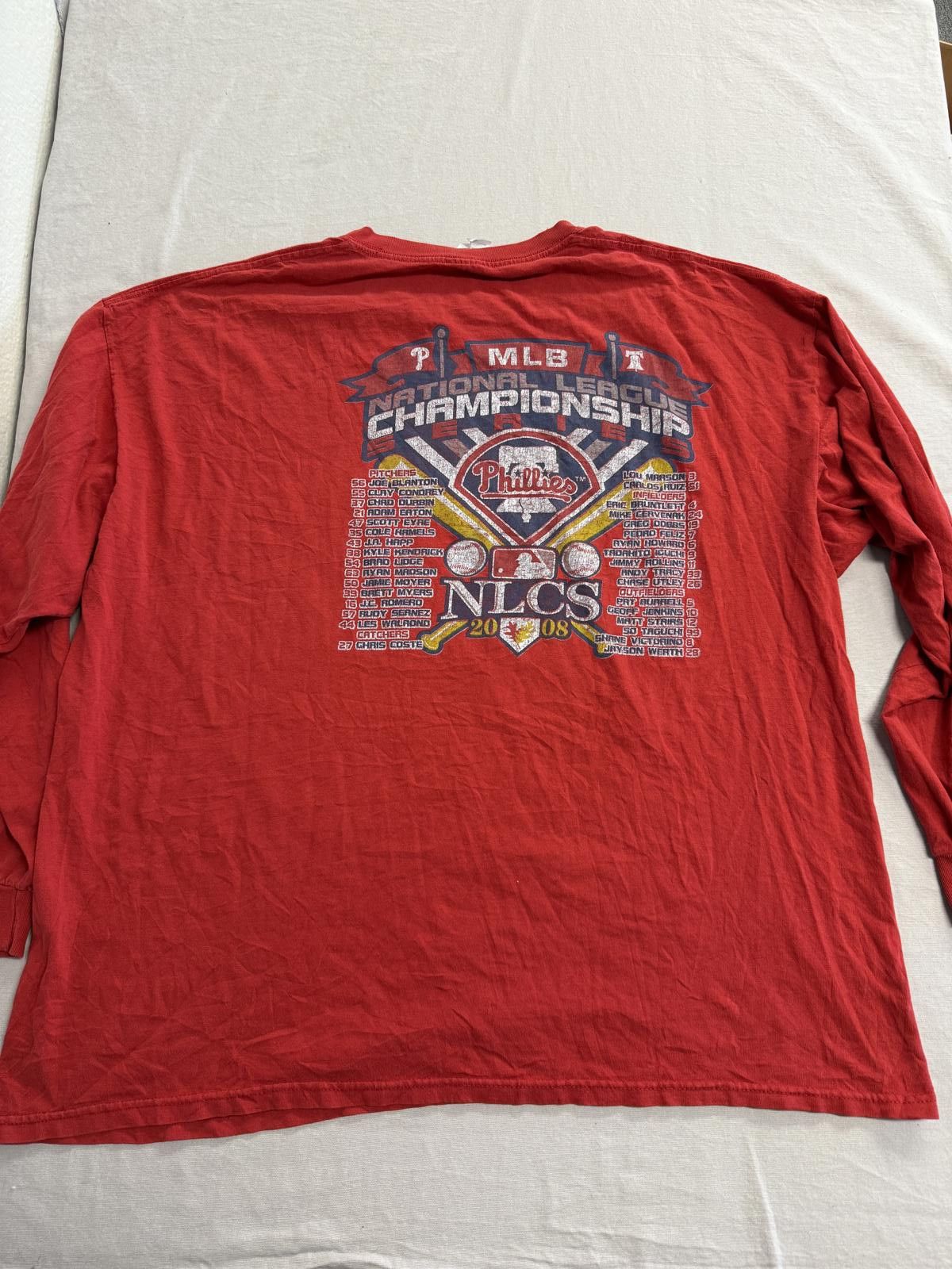 Jerzees Fightin Phils T-shirt Phillies NLCS 2008 Team Members LS 3XL Size US XXL / EU 58 / 5 - 2 Thumbnail