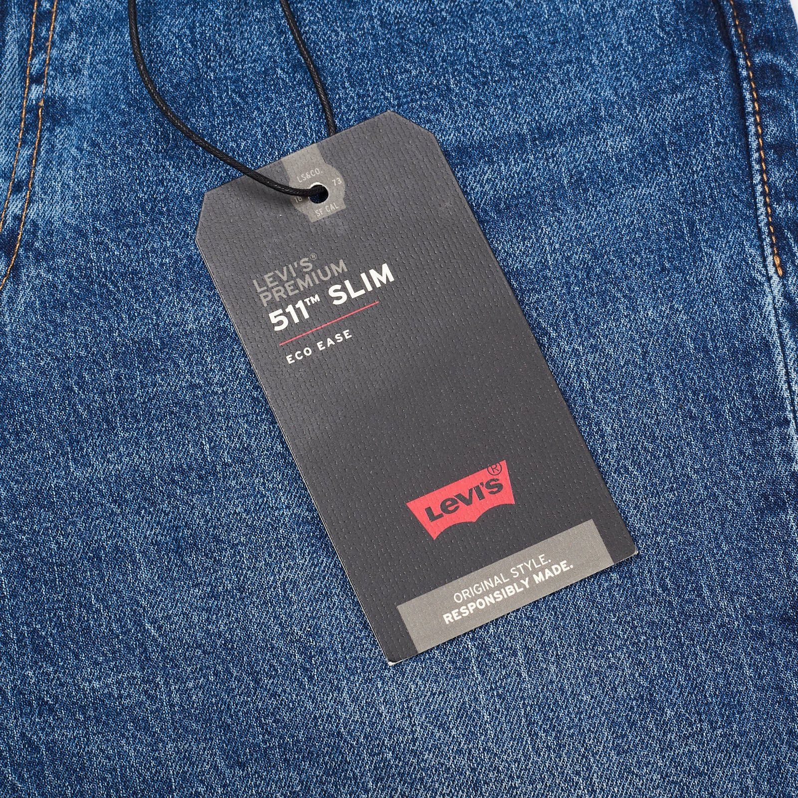 Levi's LEVI'S Premium 511 Slim Eco Ease Blue Big E Denim Jeans Size US 30 / EU 46 - 5 Thumbnail