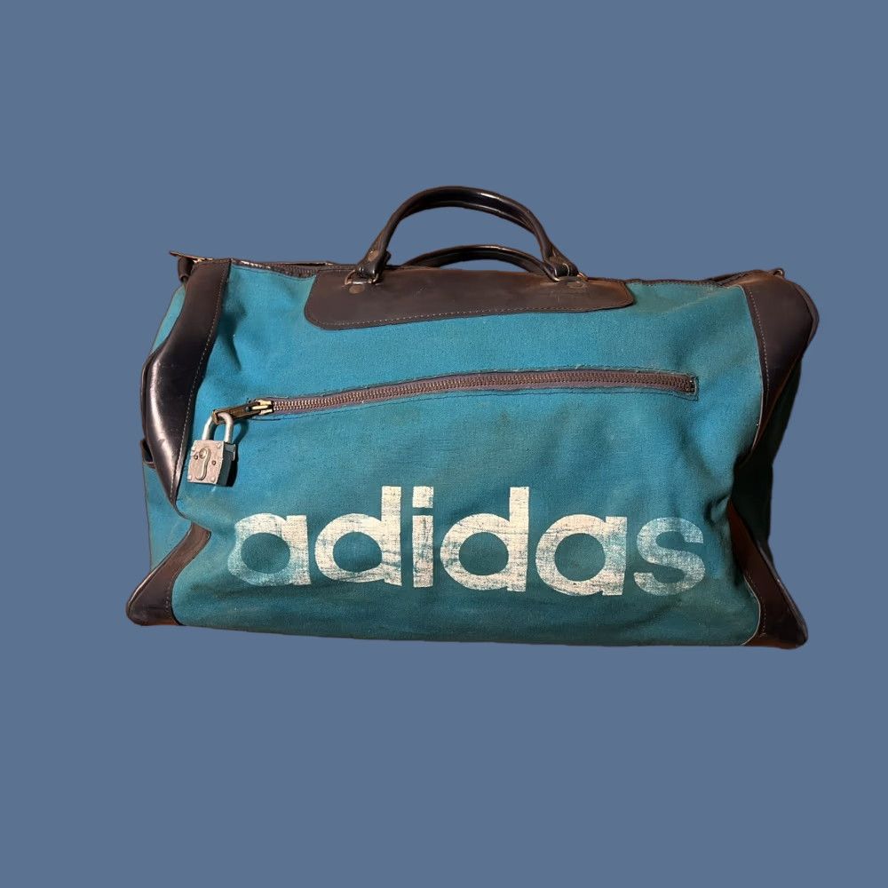 Adidas VINTAGE Adidas Gym Duffle Bag Blue Black 70s Satchel Canvas Sportswear/Beach Unisex Adult Duffle Bag Bag? Size ONE SIZE - 1 Thumbnail