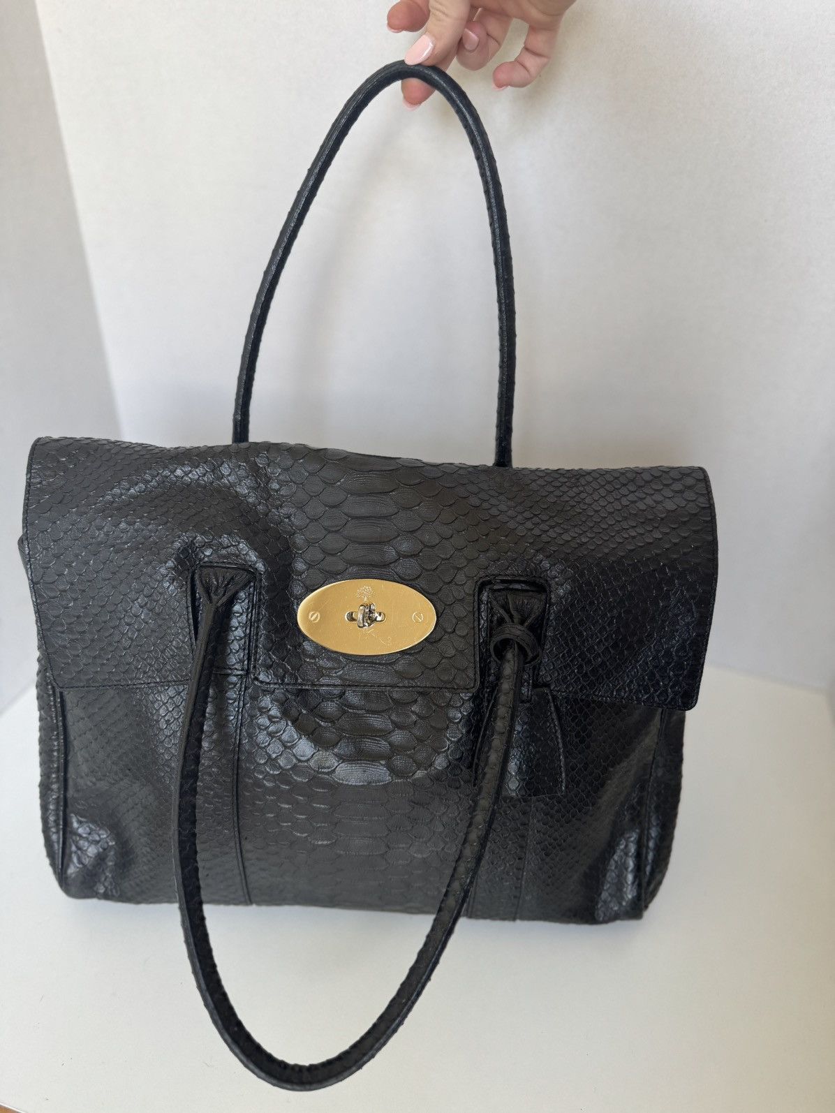 Mulberry Mulberry Silky Snake Shine Bayswater Ink Blue Size ONE SIZE - 7 Thumbnail