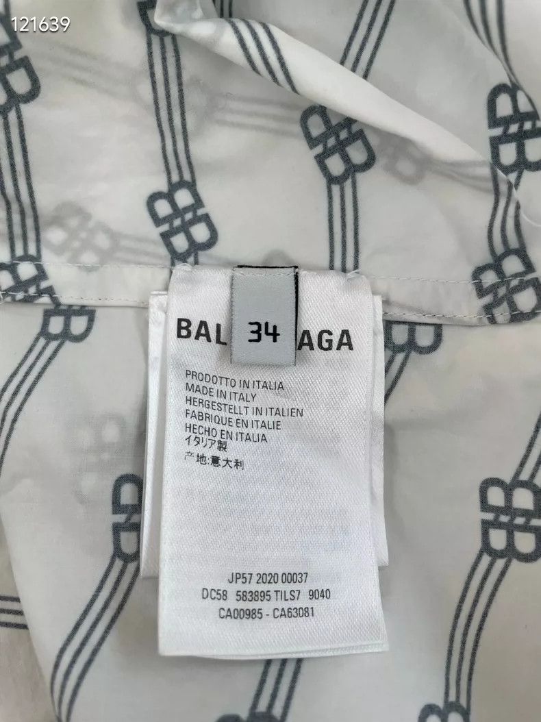 Balenciaga Balenciaga size 34 All-over logo loose-fit white shirt Size S / US 4 / IT 40 - 4 Thumbnail