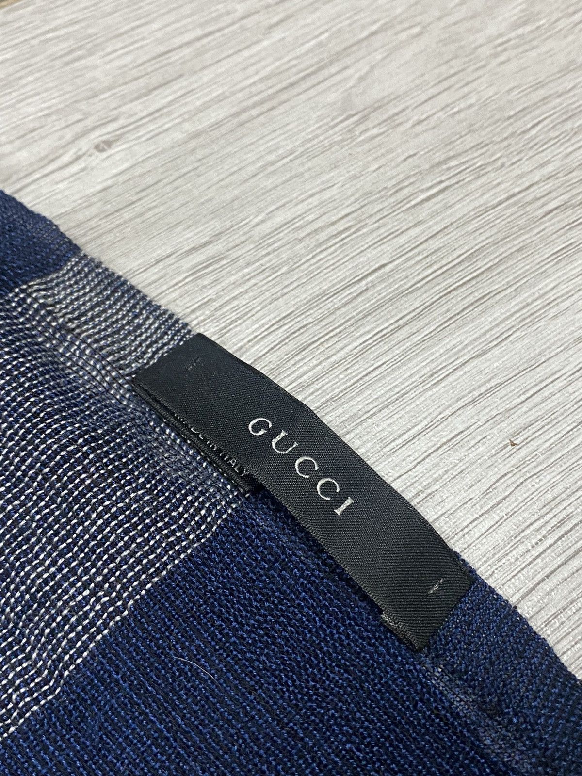 Vintage Gucci GG vintage plaid silk wool scarf Size ONE SIZE - 4 Thumbnail