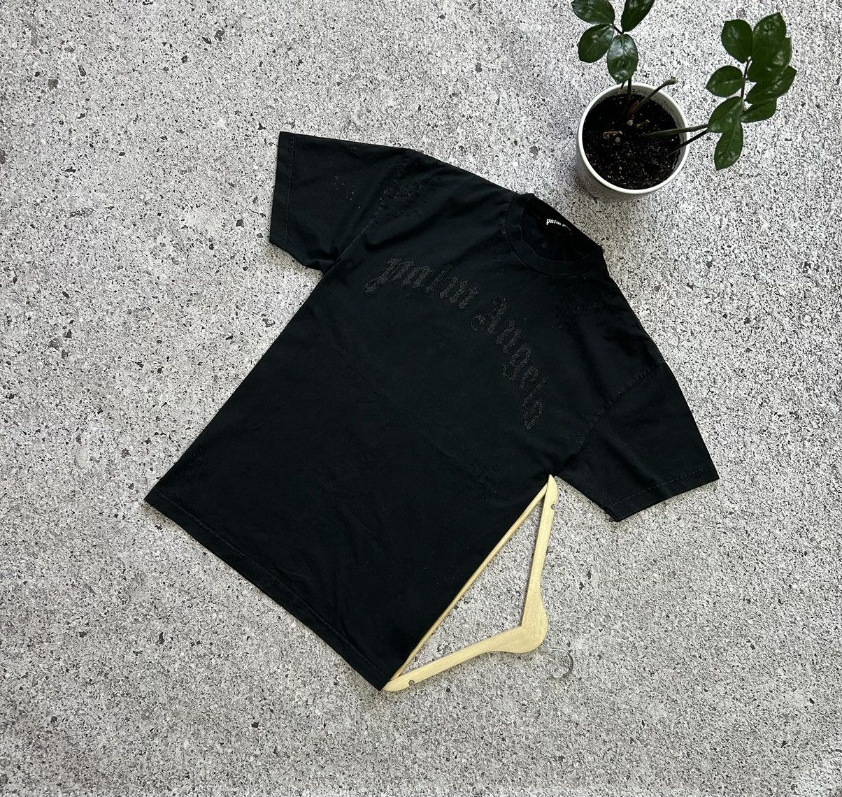 Palm Angels Luxury Palm Angels Glittered Logo Street Fashion T-Shirt Size US L / EU 52-54 / 3 - 1 Thumbnail