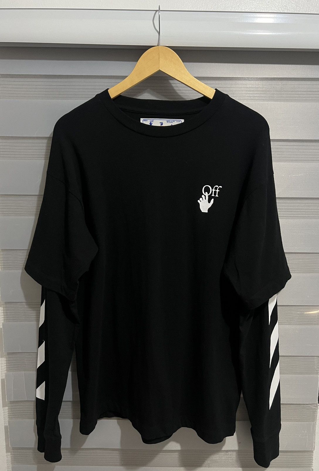 Off-White Off White Fw20 Cut Here Longsleeve Tshirt Size US S / EU 44-46 / 1 - 1 Thumbnail
