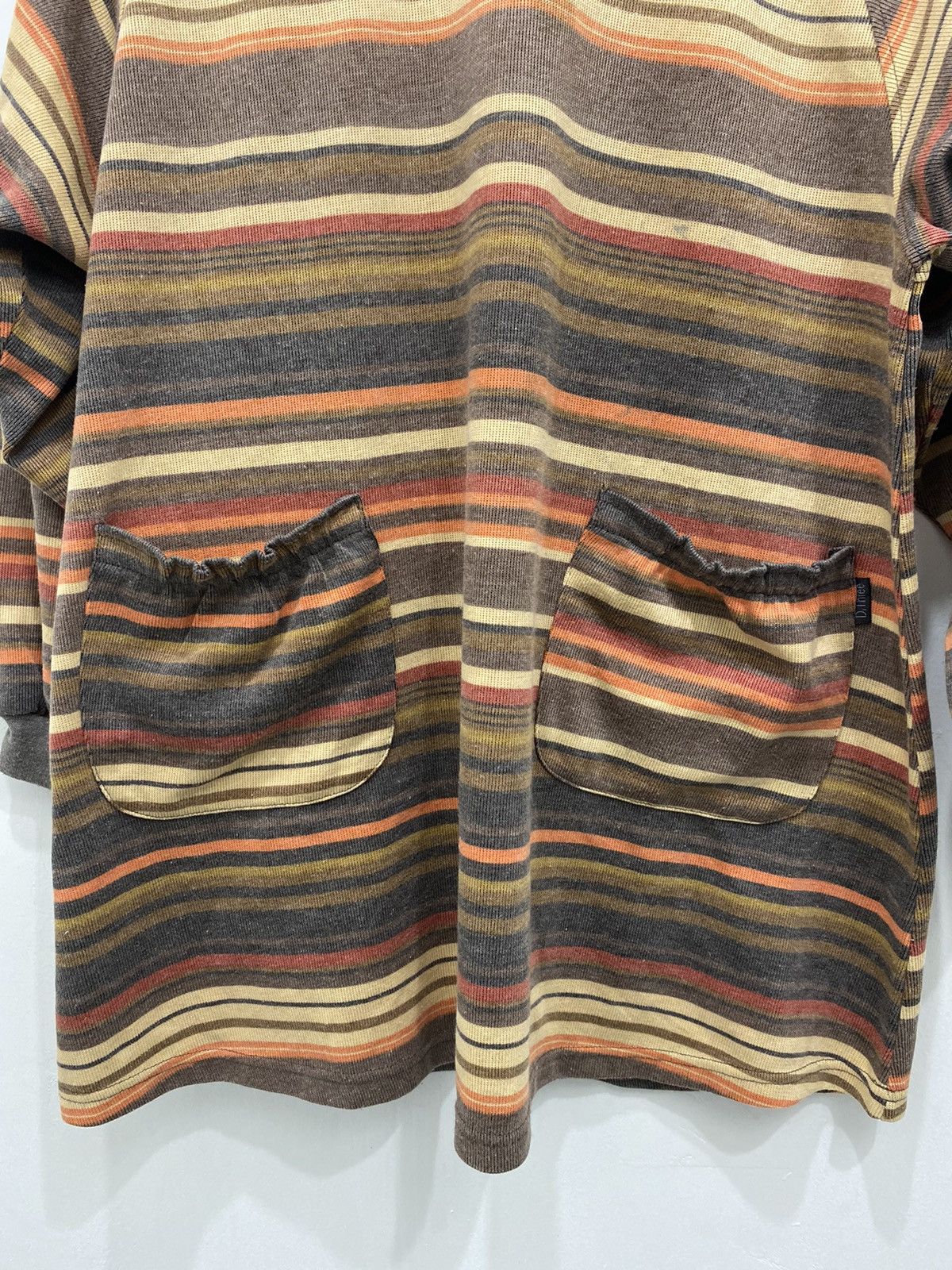 Vintage D Three Striped Vintage Earth Tone Nerdy Top Japanese Style Size ONE SIZE - 5 Thumbnail