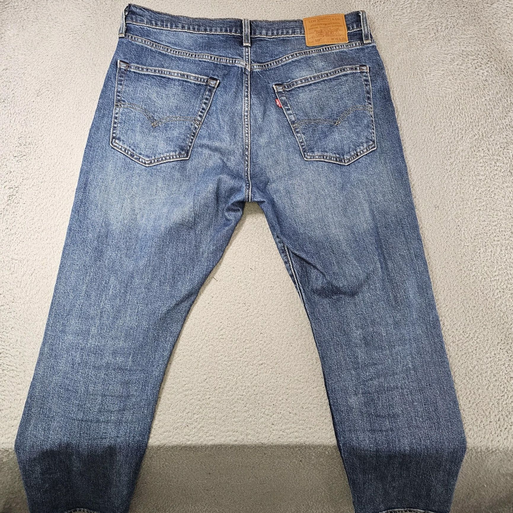 Levi's Levi's 502 Jeans 36x28 Blue Taper Fit Medium Wash Denim Mens Size US 36 / EU 52 - 7 Thumbnail