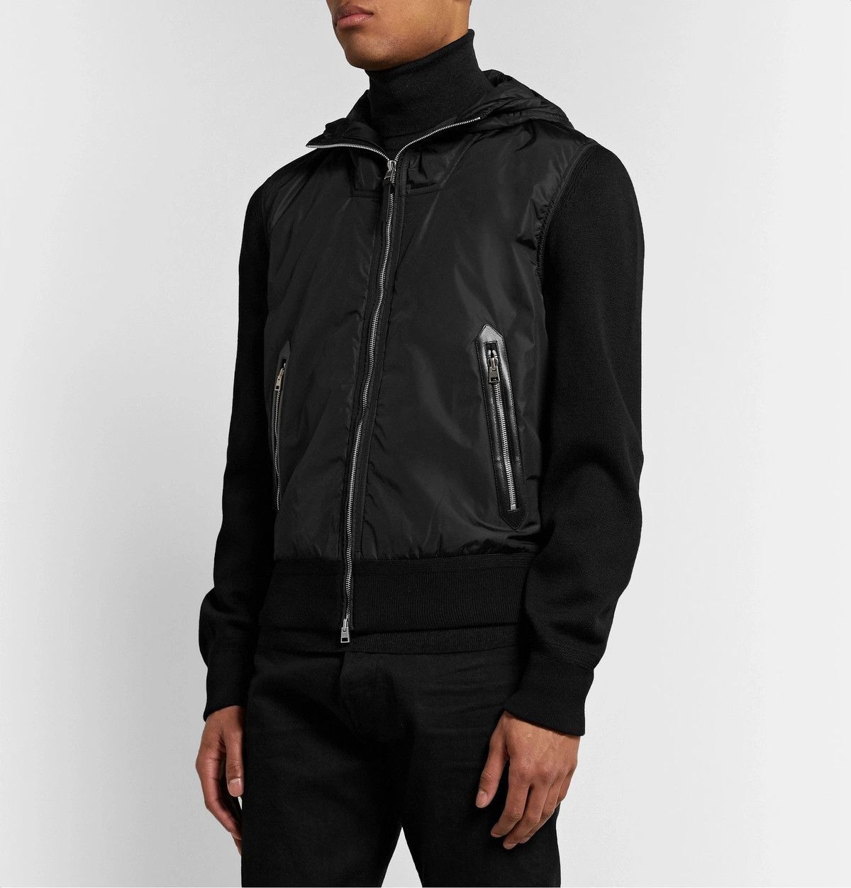 Tom Ford o1w1db10125 TFK154 Wool Hooded Jacket in Black Size US S / EU 44-46 / 1 - 4 Thumbnail