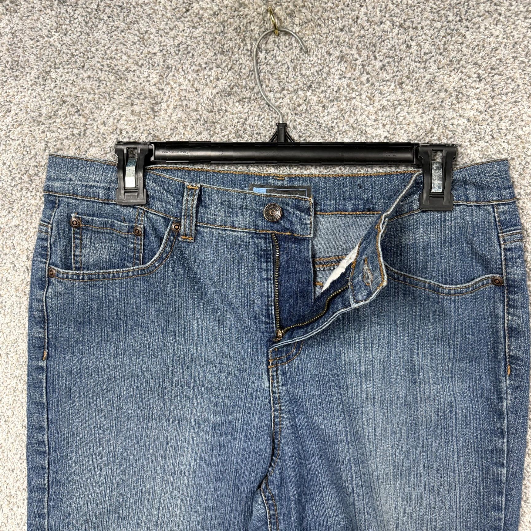 Vintage Relativity Jeans Womens 12P Blue Mid Rise Straight Embroidered 33x26 Size 34" / US 12 / IT 48 - 6 Thumbnail