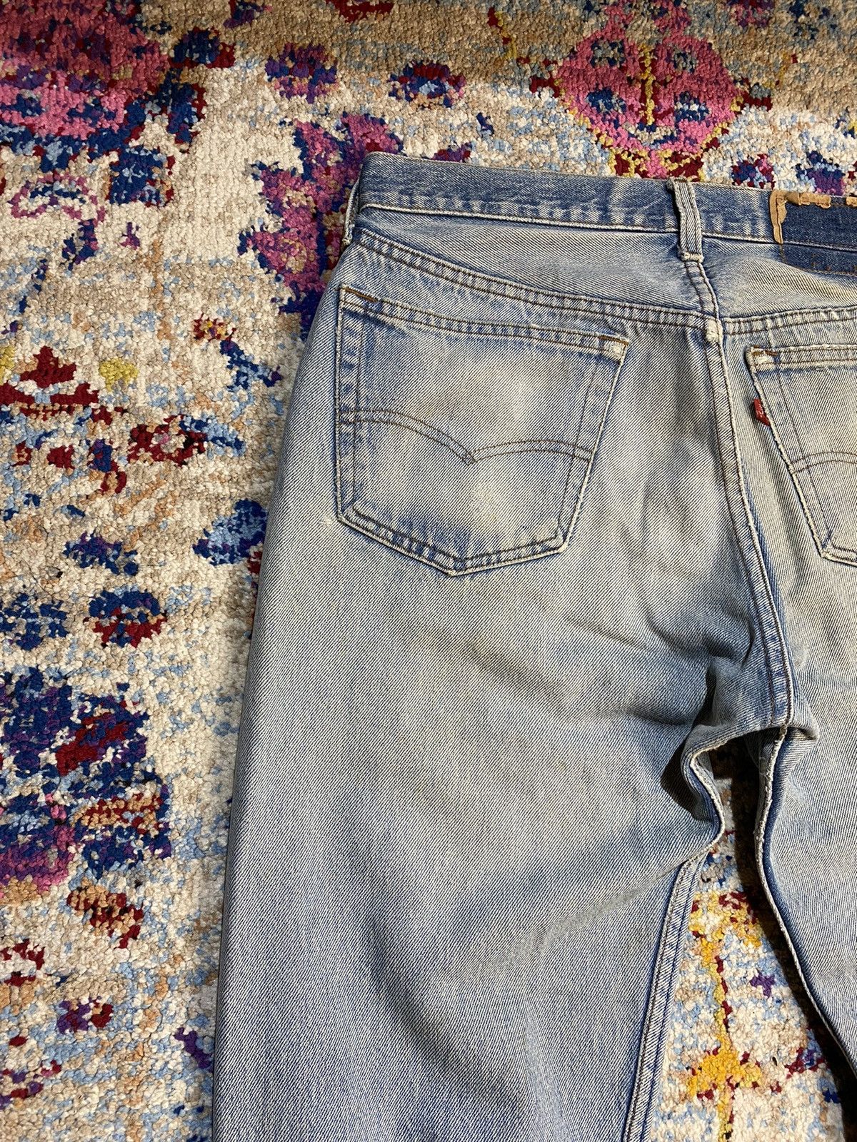 Levi's × Vintage 60's Levis Destroyed Washed Blue Rindem Jeans Size US 30 / EU 46 - 3 Thumbnail