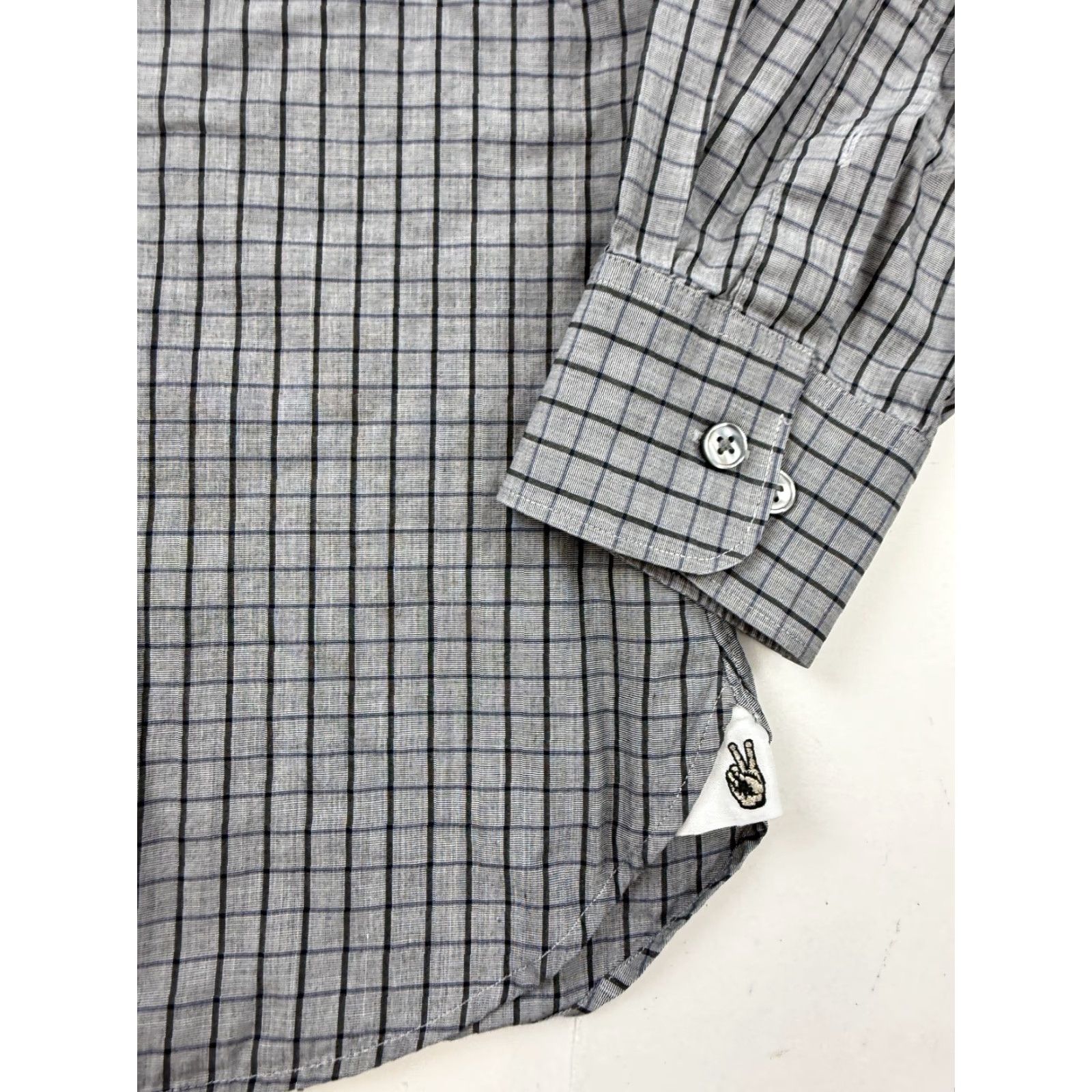 John Varvatos John Varvatos Shirt Mens 15.5 34/35 Gray Check Slim Fit Long Sleeve Dress Top Size US L / EU 52-54 / 3 - 2 Thumbnail