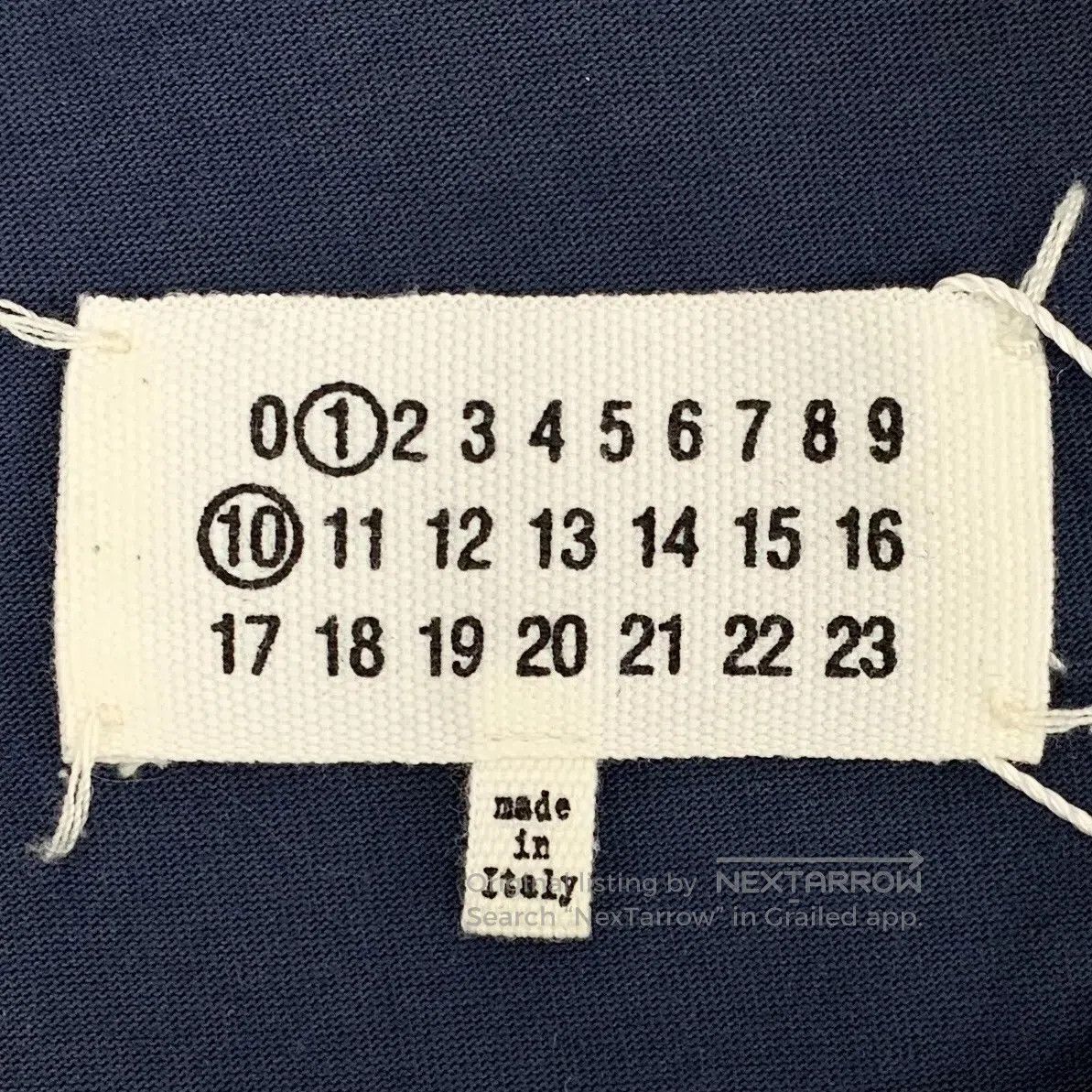 Maison Margiela Maison Margiela Dark Blue Logo Cutout Cotton Crew Neck Sho Size US S / EU 44-46 / 1 - 6 Thumbnail