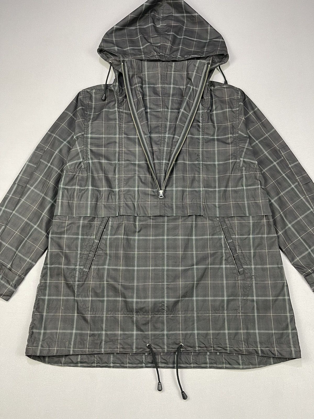 OMNIGOD Vintage OMNIGOD ANORAK Checkered Half Zipper Raincoat Size US M / EU 48-50 / 2 - 2 Thumbnail