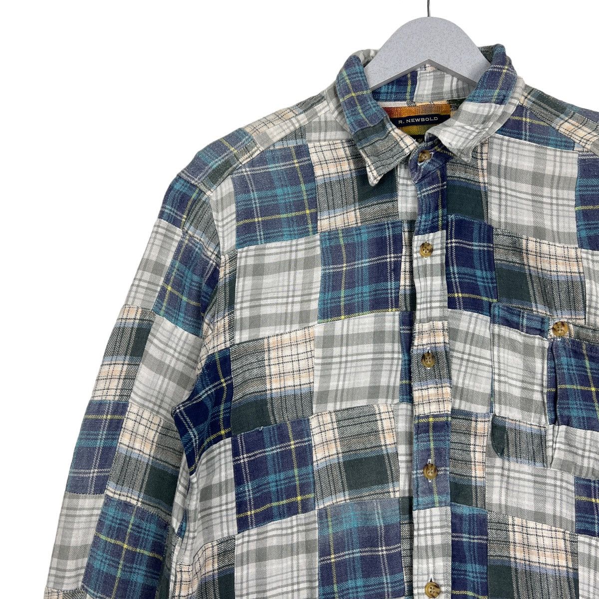 R.Newbold 🔥 R.NEWBOLD CHECK PATCHWORK SHIRTS Size US L / EU 52-54 / 3 - 7 Thumbnail