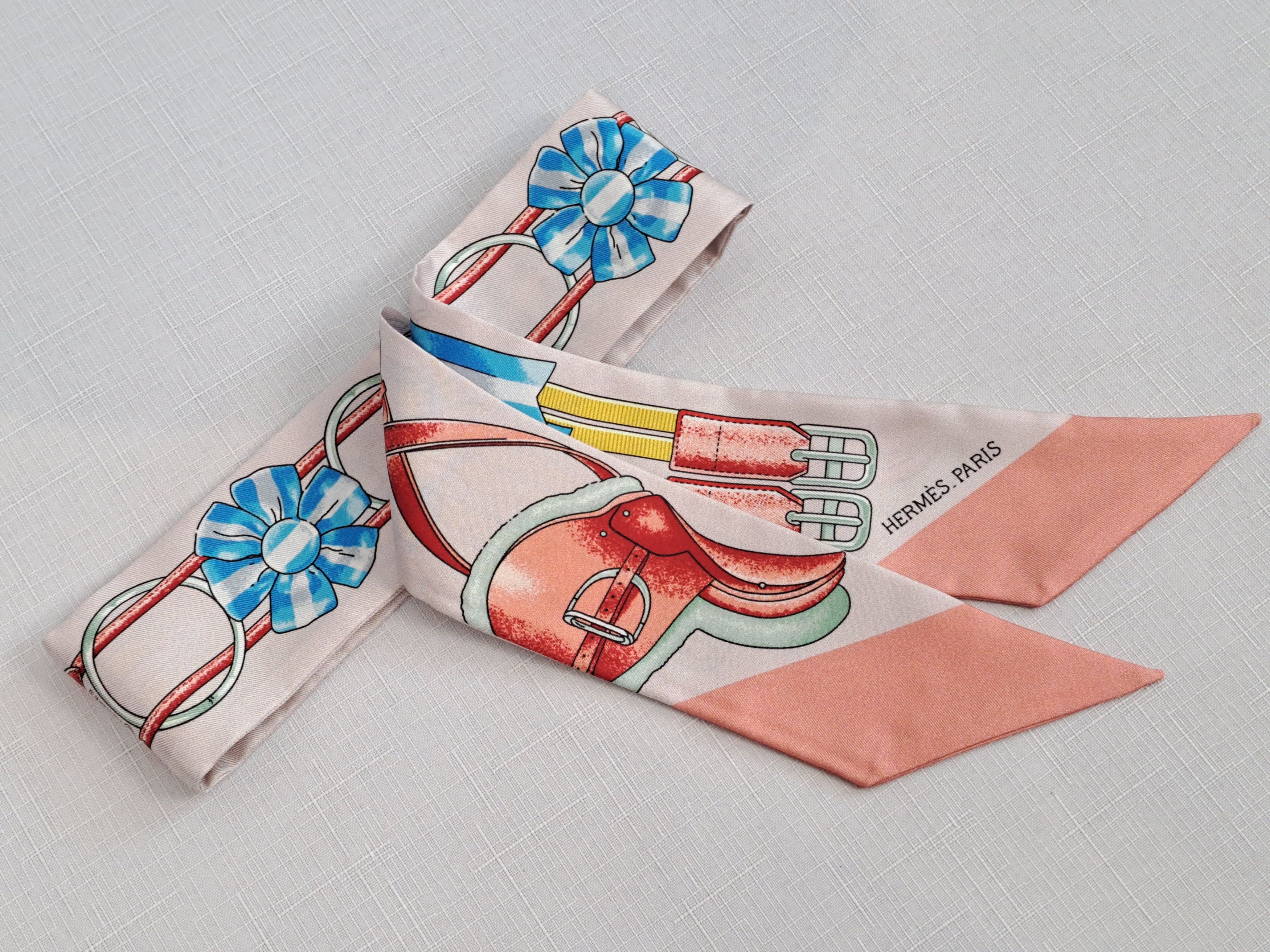 Hermes HERMES Paris silk twilly scarf. Size ONE SIZE - 2 Thumbnail