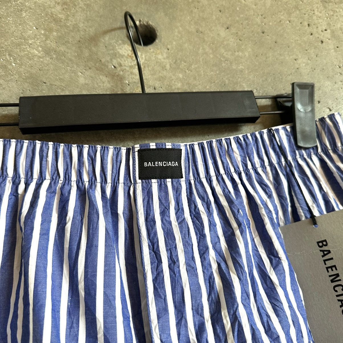 Balenciaga Crinkled Striped Poplin Boxer Shorts Size US 30 / EU 46 - 2 Thumbnail