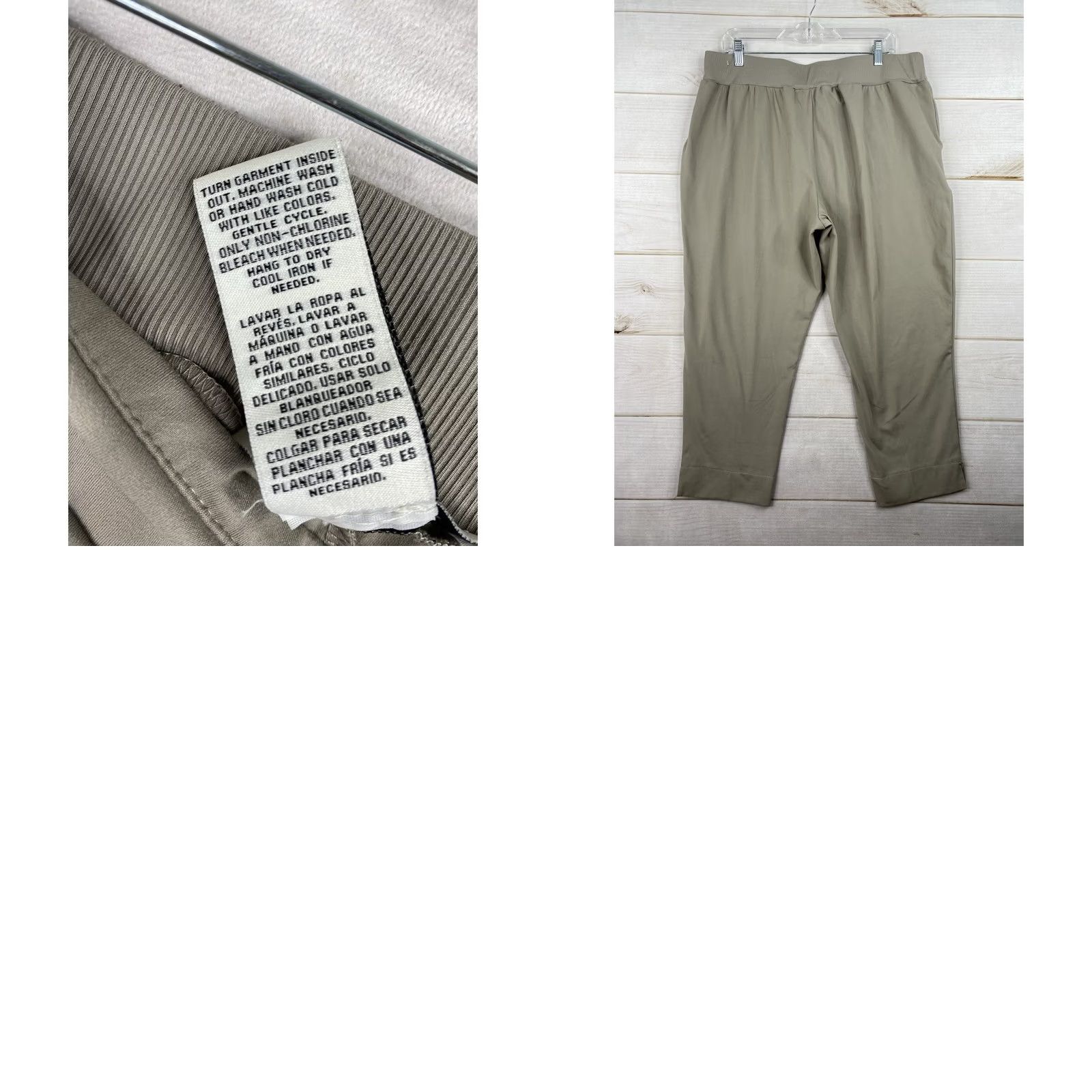 Vintage Zac & Rachel Pants Womens 1X Tan Pull On Crop Wide-Leg Pockets Beach Casual Size 25" / US 0 / IT 36 - 8 Thumbnail
