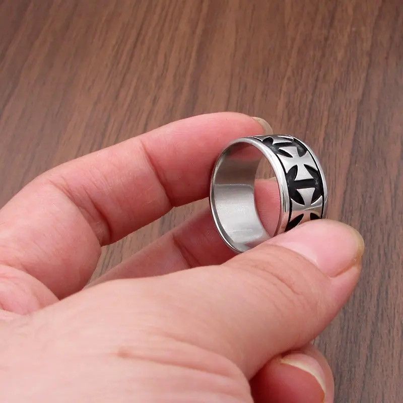 Jewelry × Vintage Gothic German Army Iron Cross Ring Size ONE SIZE - 3 Thumbnail