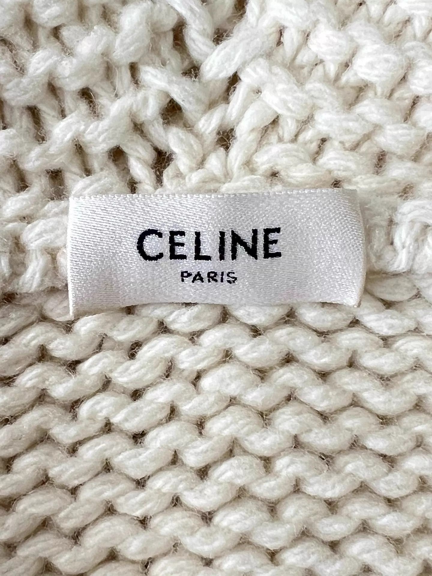Celine Celine Triomphe Oversize Hoodie S Cream Tassel Drawstring Size S / US 4 / IT 40 - 7 Thumbnail
